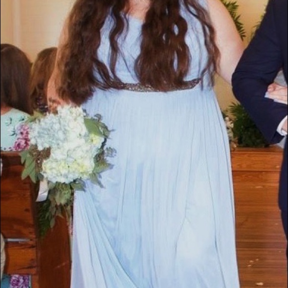 Soft blue bridesmaid dress